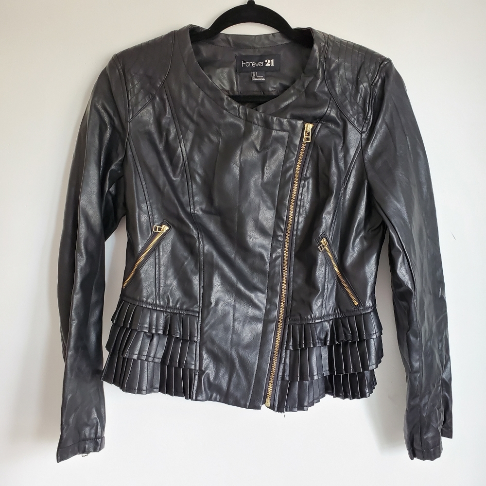 Black faux leather jacket